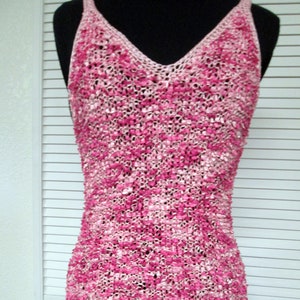 Textured Hand Knit Summer Tank Top Sz M