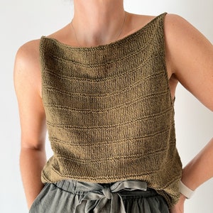 Knitting Pattern Leela Top Summer Sleeveless Shirt Top Down Knitting Instructions