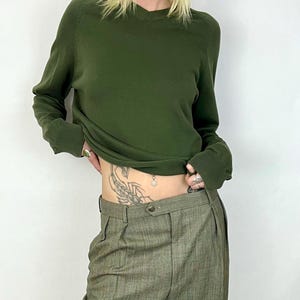 Custom Vtg Silk & Wool Cropped Sweater, Woods