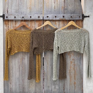 Knitted Shrug, Micro Cropped Long Sleeve, Crochet Top, Beach Cover Up, Summer Bolero