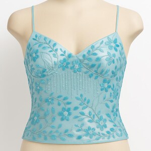 Floral Camisole Top – Ribbed Knit Strap Tank – Y2K Aesthetic Sweetheart Neckline – Summer Festival Crop Top – Vintage Coquette Style